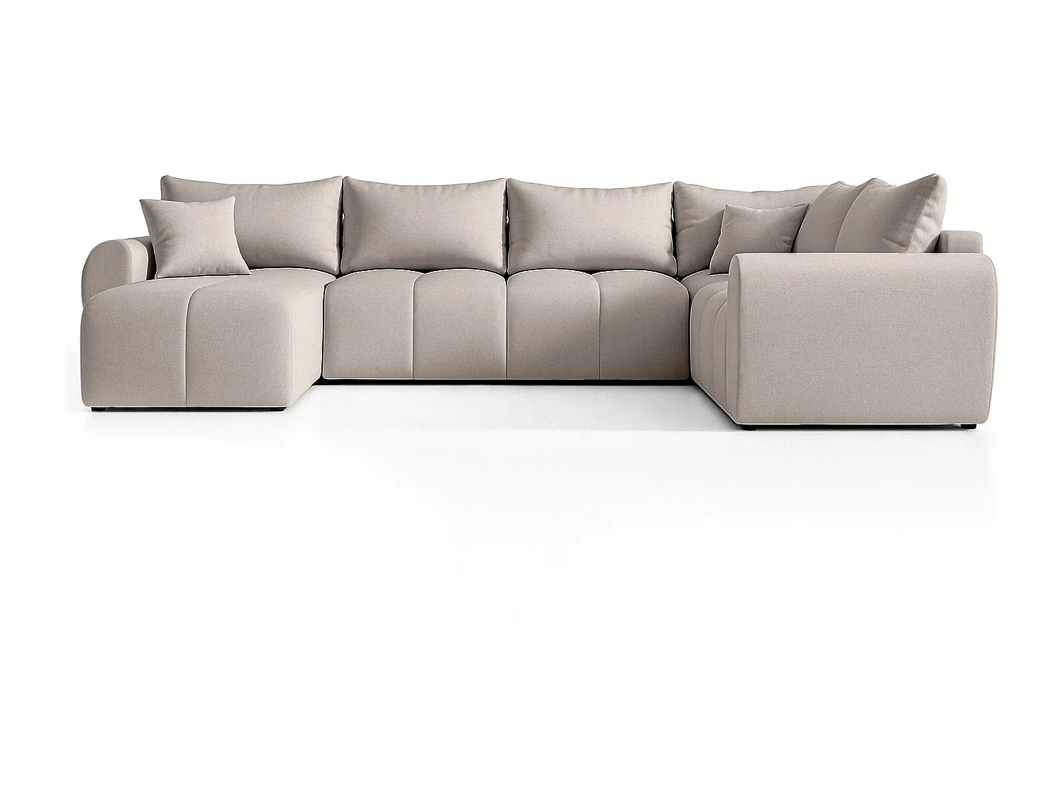 AX LIVING Canapé XXL en U Malatya beige 303 cm convertible droite