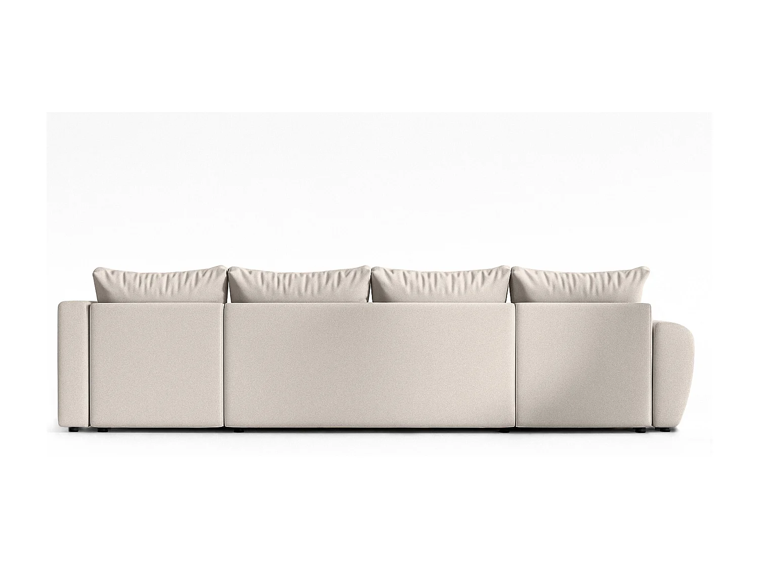 AX LIVING Canapé XXL en U Malatya beige 303 cm convertible droite