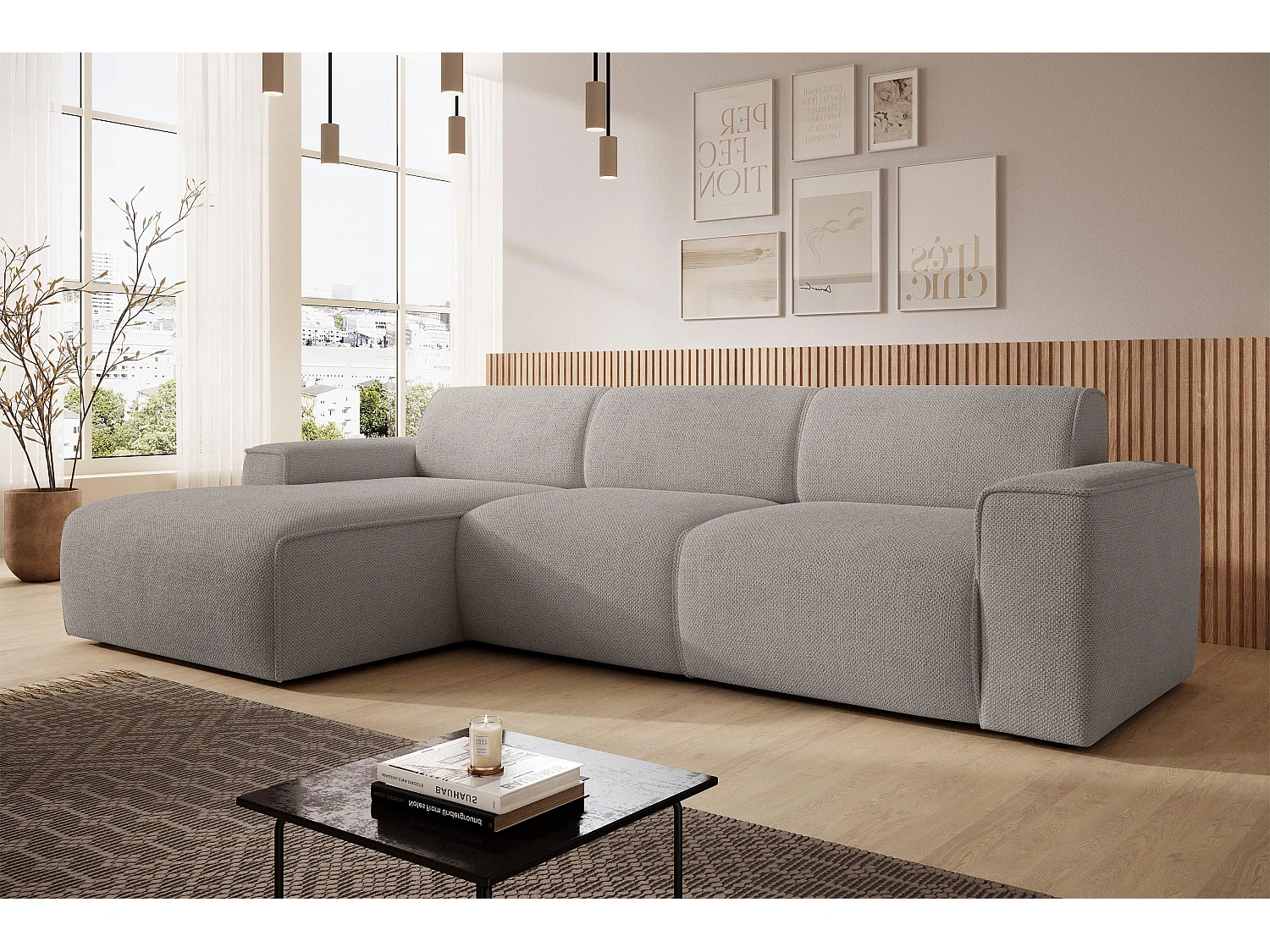 AX LIVING Couch Sofa L Form Didim mini Beige 310 cm breit, stilvoll L
