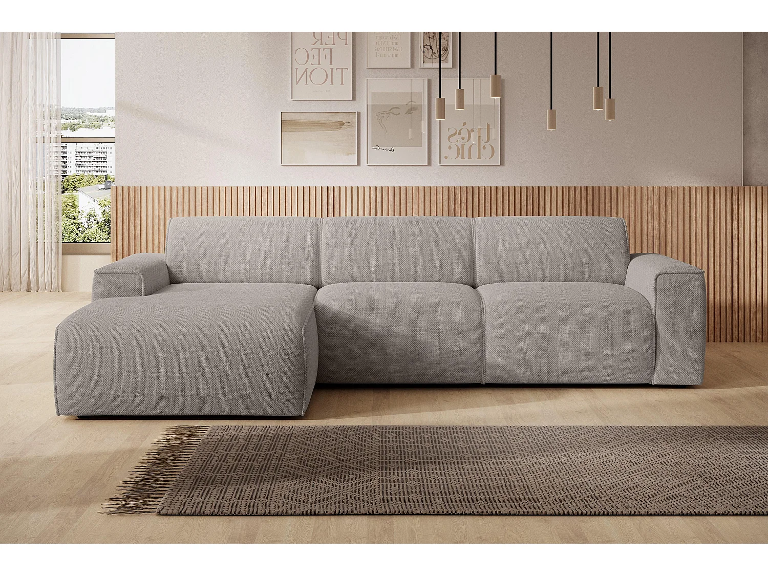 AX LIVING Couch Sofa L Form Didim mini Beige 310 cm breit, stilvoll L