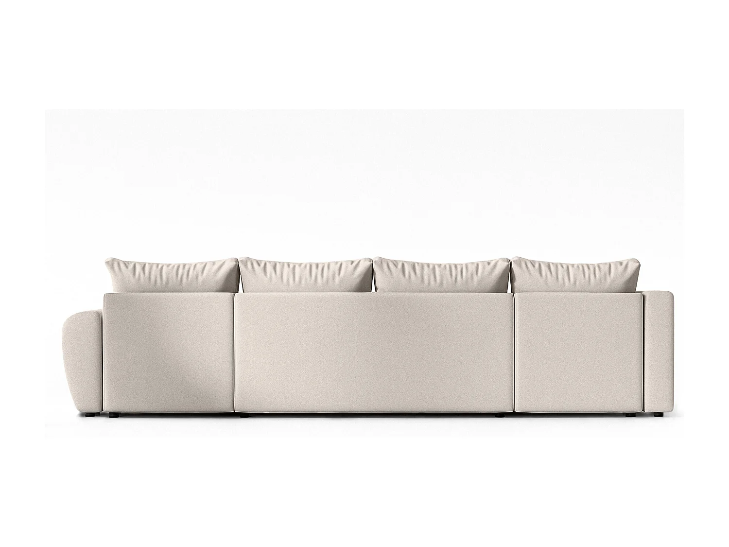 AX LIVING Canapé XXL en U Malatya beige 303 cm convertible gauche