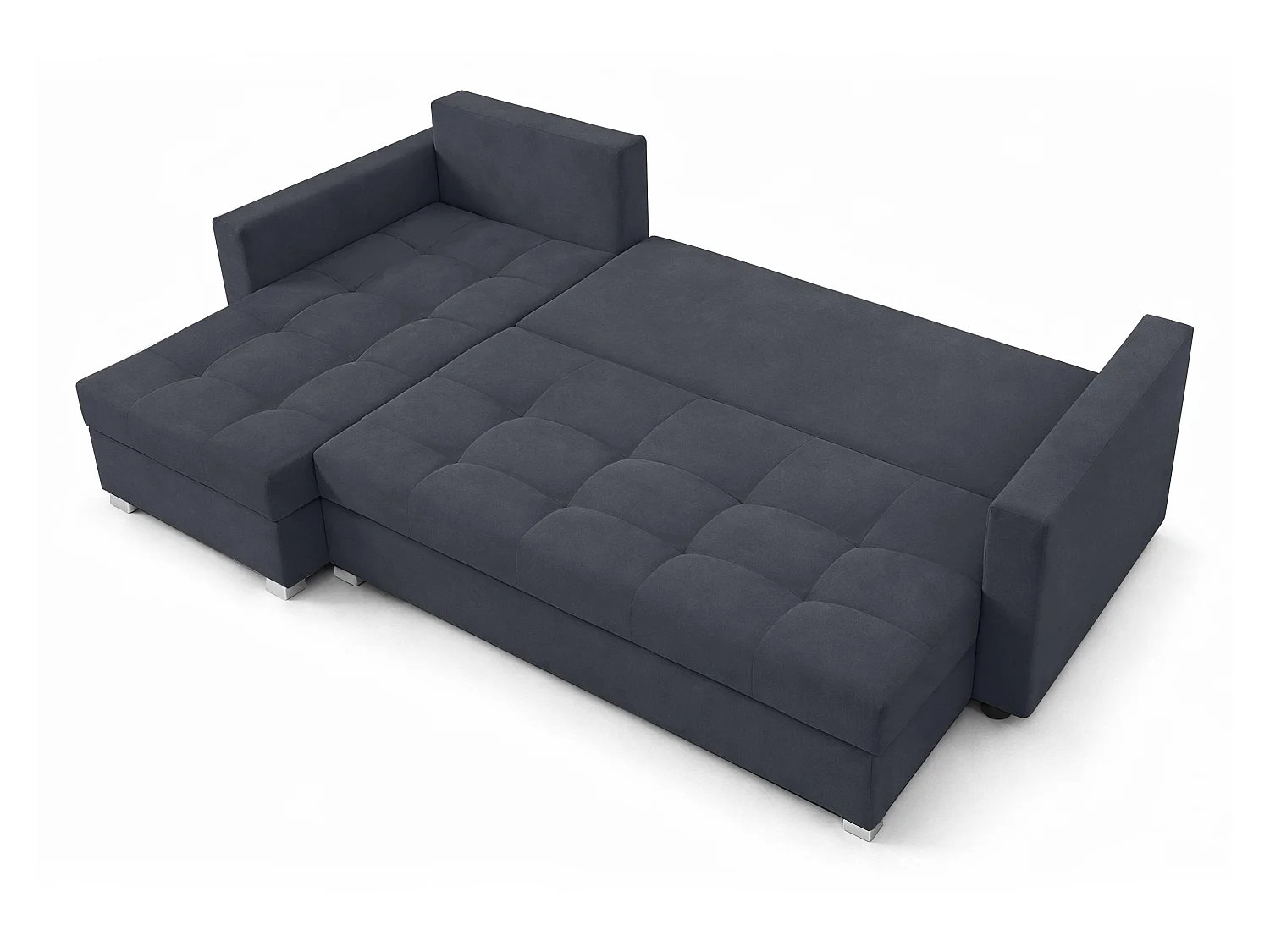 AX LIVING Canapé d’angle ELIF gris foncé convertible avec coffre L moderne gauche