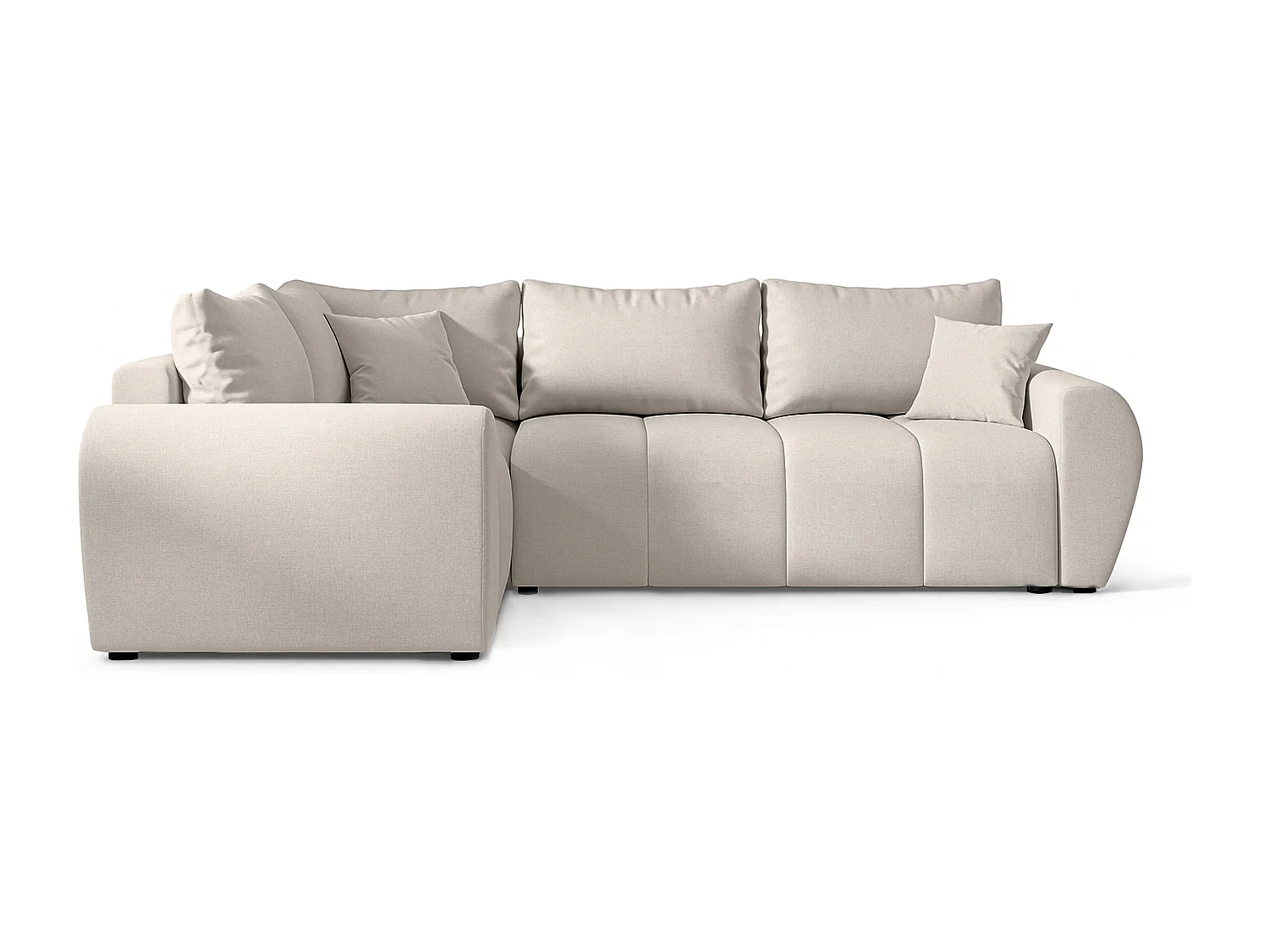 AX LIVING Canapé d’angle convertible Malatya L beige 235 cm confortable gauche