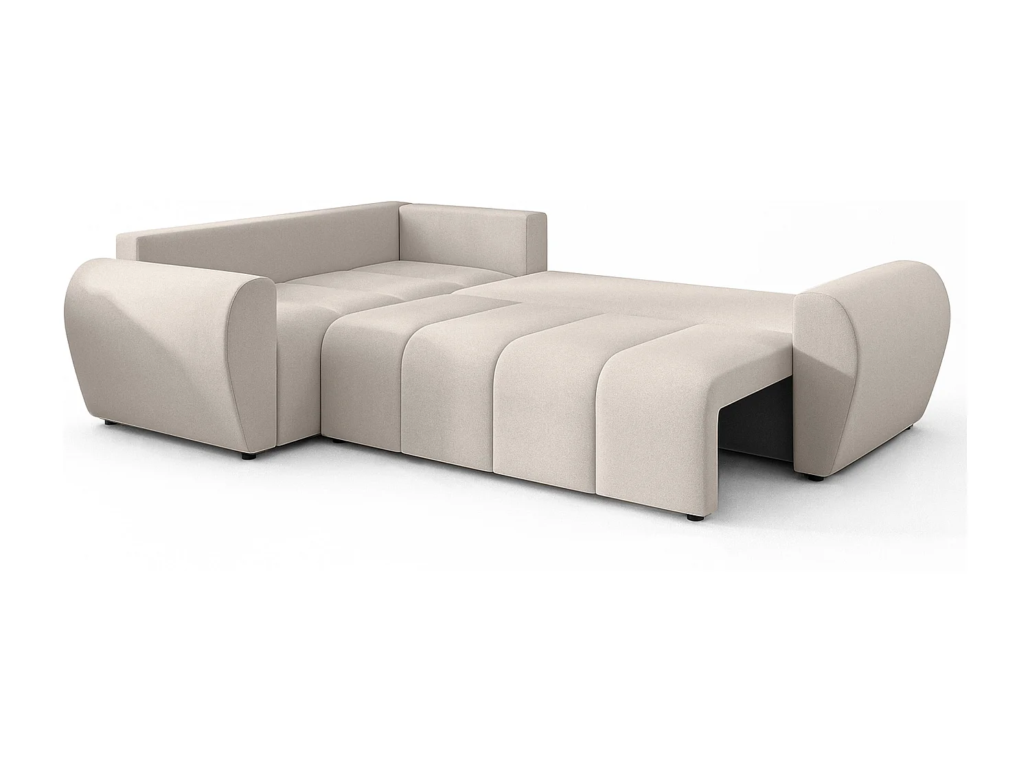 AX LIVING Canapé d’angle convertible Malatya L beige 235 cm confortable gauche