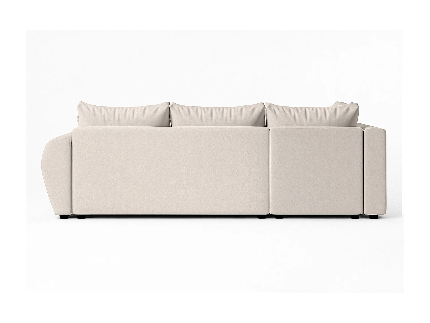 AX LIVING Canapé d’angle convertible Malatya L beige 235 cm confortable gauche