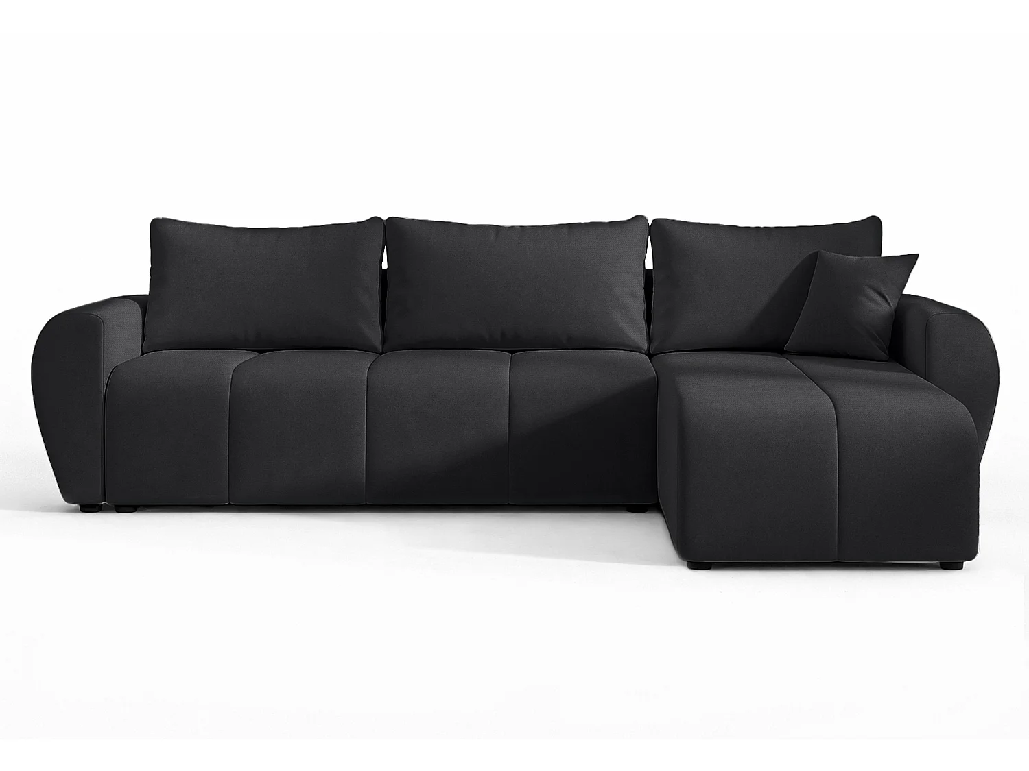 AX LIVING Canapé d’angle convertible Malatya L Mini noir droite