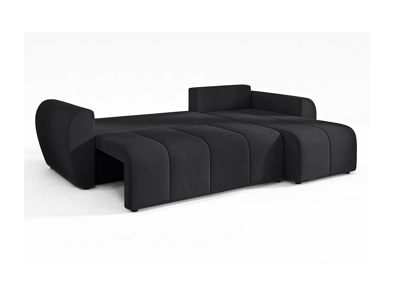 AX LIVING Canapé d’angle convertible Malatya L Mini noir droite