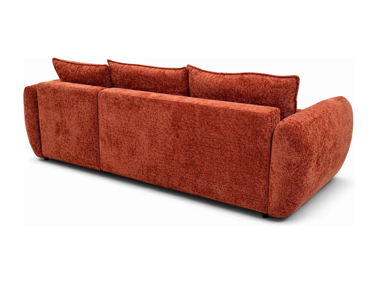 Canapé d’angle droit convertible élégant ZEPHIRA 258 × 170 cm en tissu FLOW 9 orange