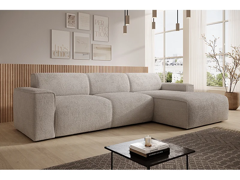 AX LIVING Couch Sofa L Form Didim mini Ivory 310 cm breit, stilvoll R