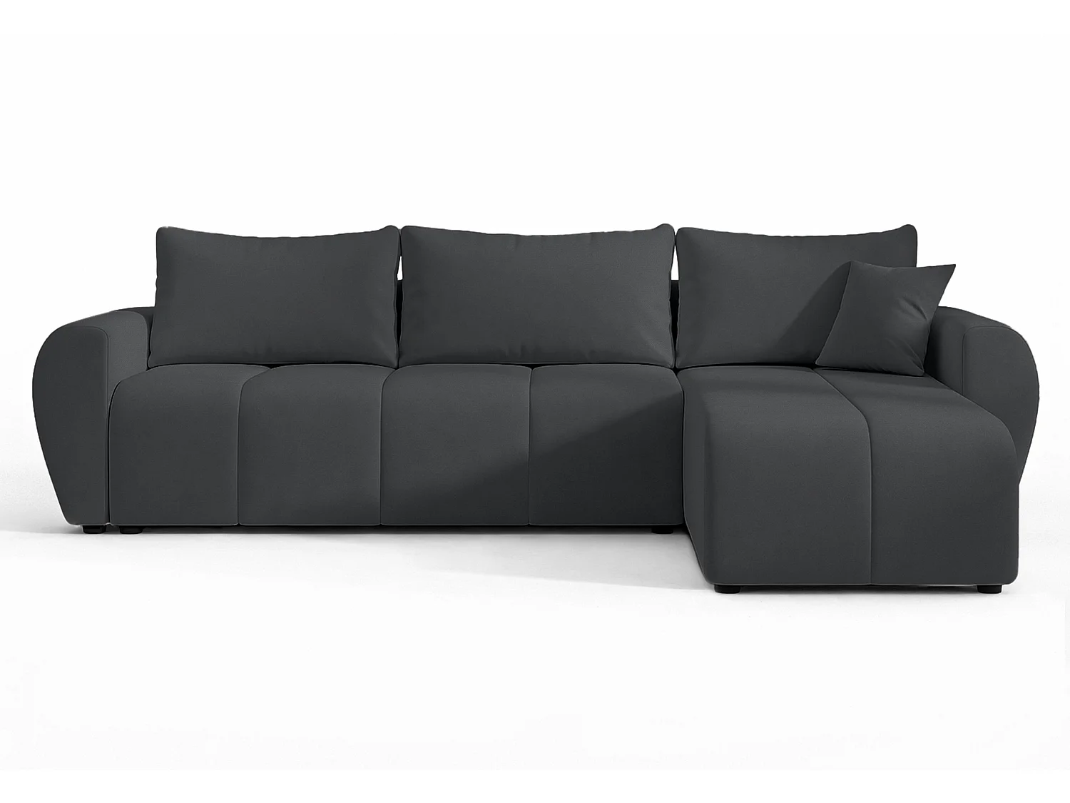 AX LIVING Canapé d’angle convertible Malatya L Mini gris foncé droite