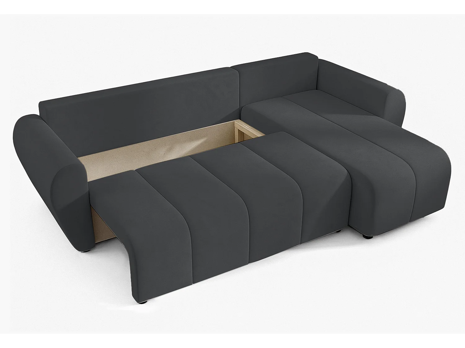 AX LIVING Canapé d’angle convertible Malatya L Mini gris foncé droite