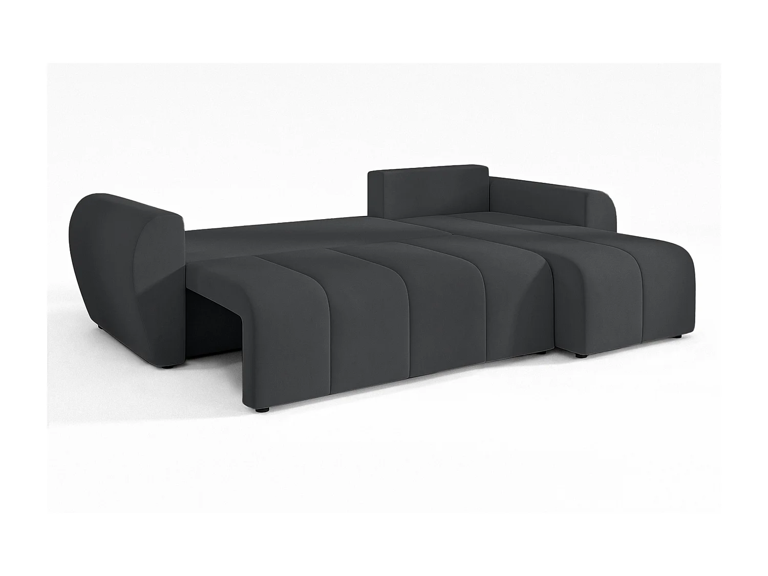 AX LIVING Canapé d’angle convertible Malatya L Mini gris foncé droite