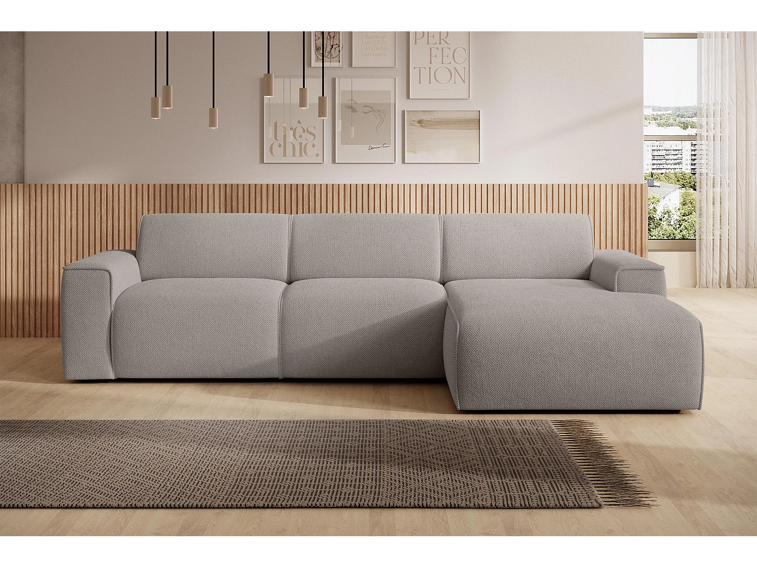 AX LIVING Couch Sofa L Form Didim mini Beige 310 cm breit, stilvoll R