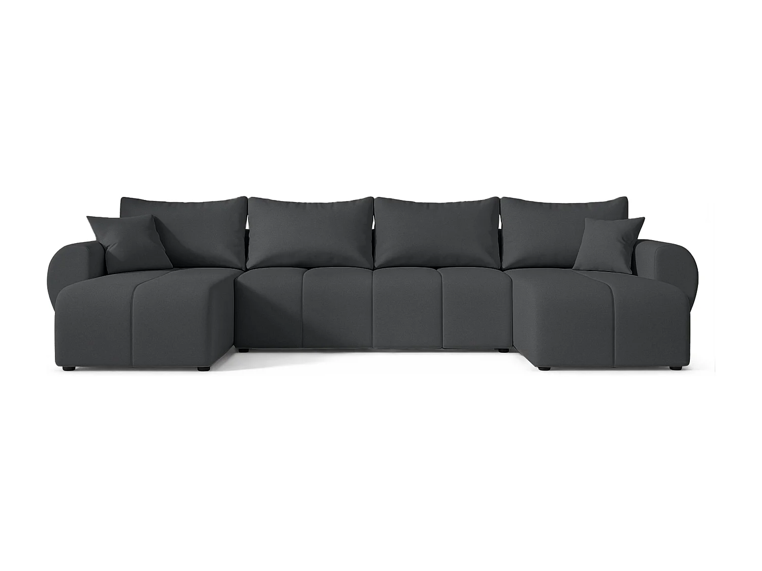 AX LIVING Canapé panoramique en U Malatya gris foncé convertible 311 cm