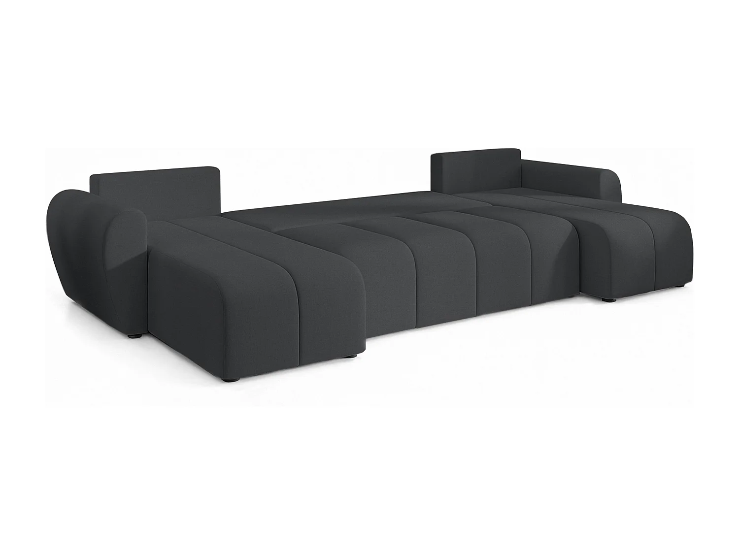 AX LIVING Canapé panoramique en U Malatya gris foncé convertible 311 cm