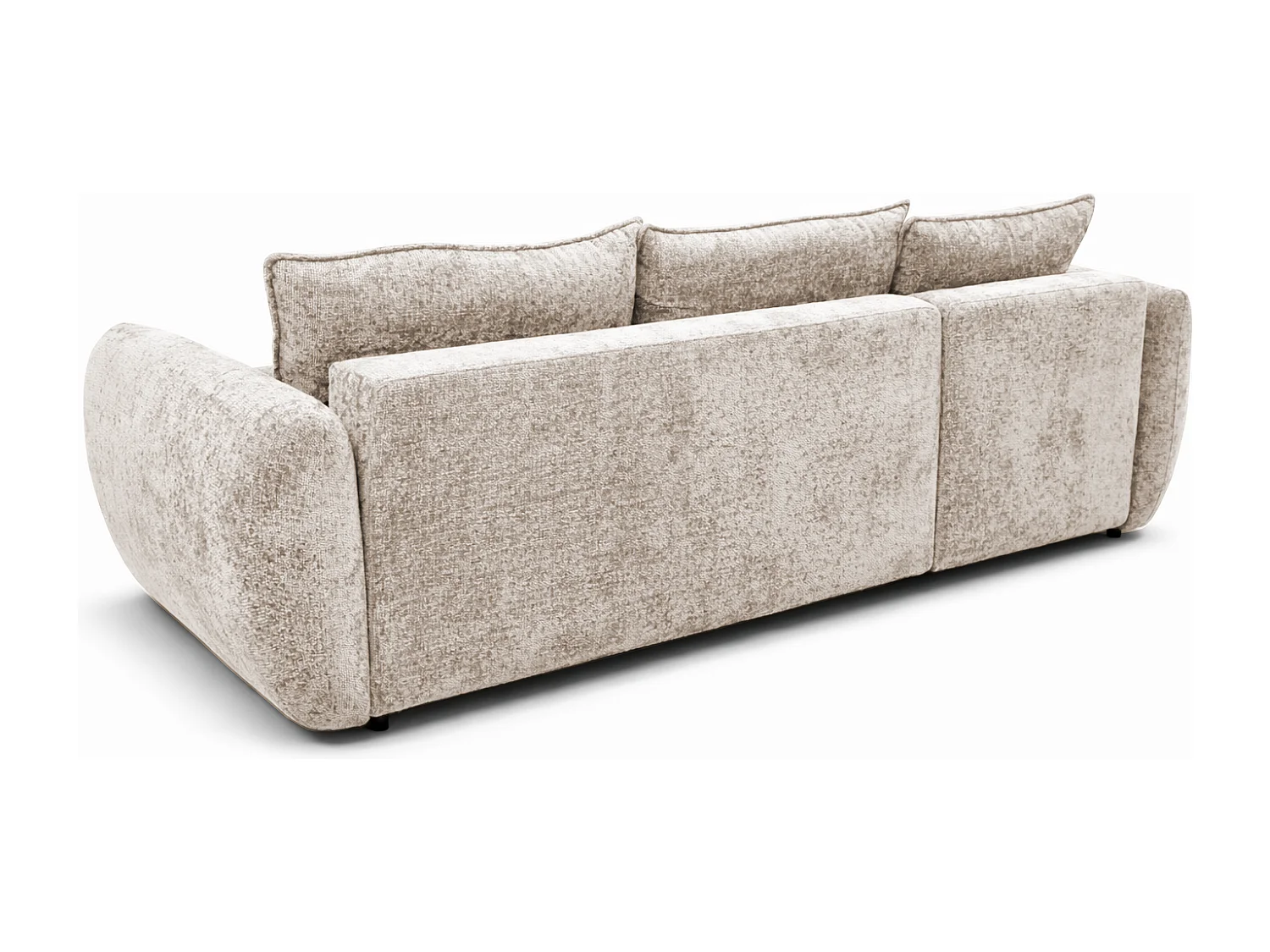 Canapé d’angle convertible gauche ZEPHIRA 258 × 170 cm en tissu FLOW 3 beige