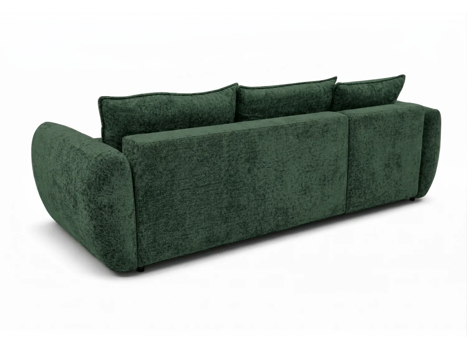 Canapé d’angle gauche convertible élégant ZEPHIRA 258 × 170 cm en tissu FLOW 19 vert