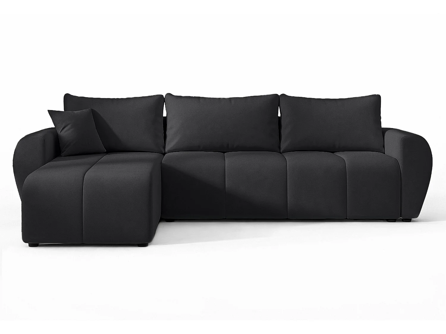 AX LIVING Canapé d’angle convertible Malatya L Mini noir gauche