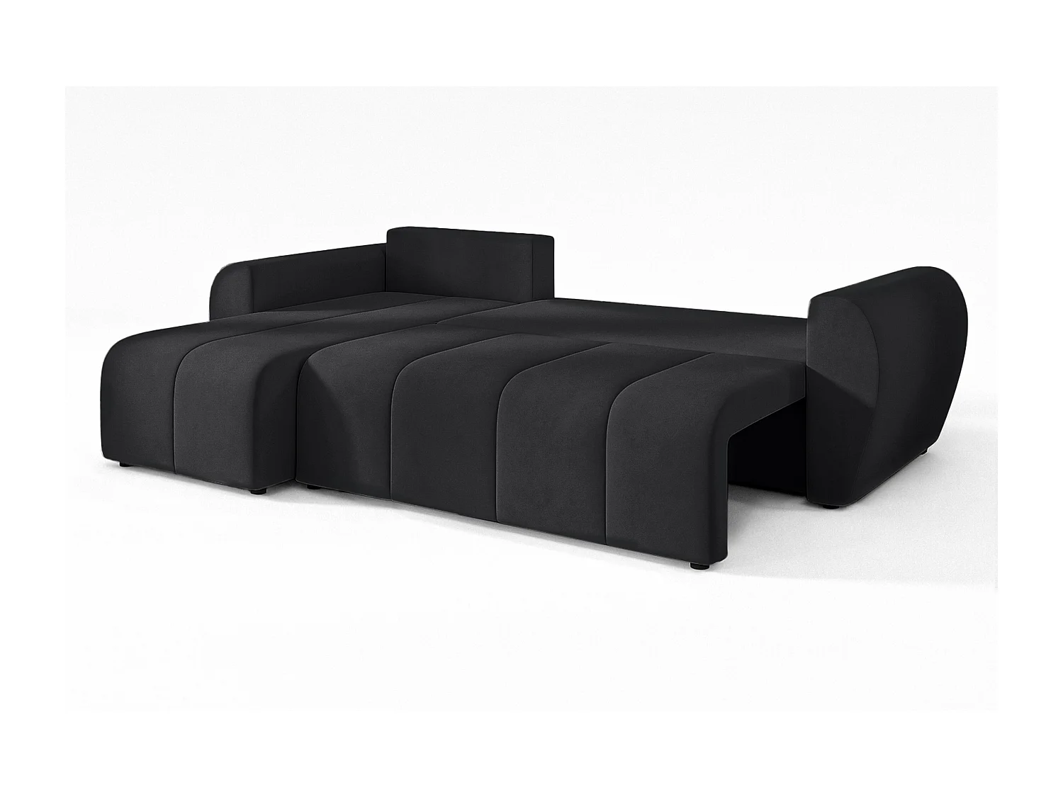 AX LIVING Canapé d’angle convertible Malatya L Mini noir gauche