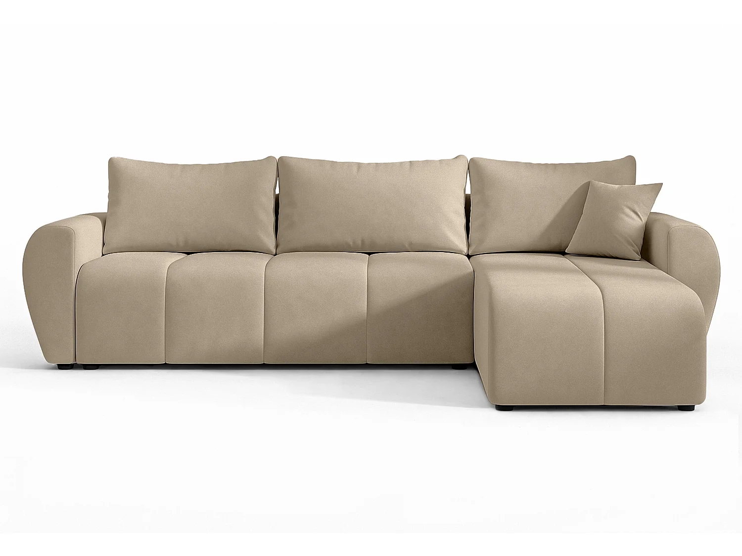 AX LIVING Canapé d’angle convertible Malatya L Mini marron clair droite