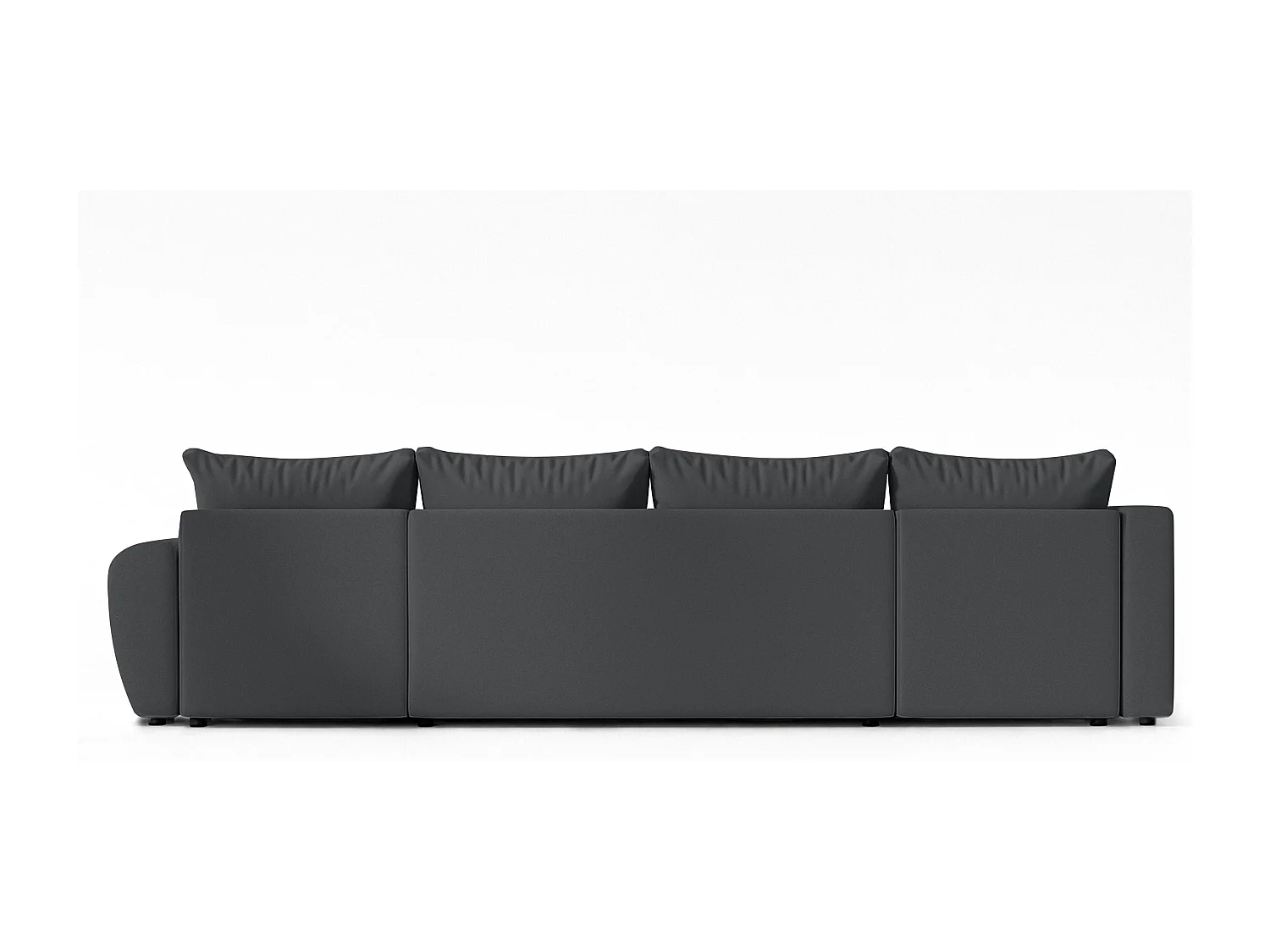 AX LIVING Canapé XXL en U Malatya gris foncé 303 cm convertible gauche