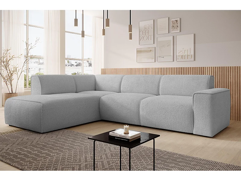 AX LIVING Canapé d’angle L Didim L gris clair 292 cm élégant confortable gauche