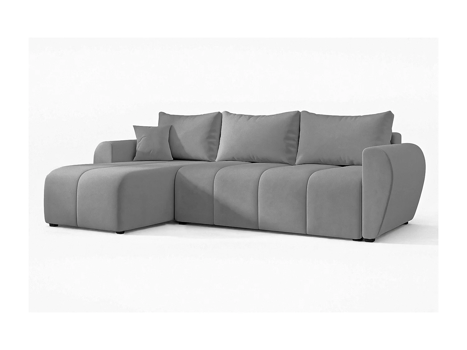 AX LIVING Canapé d’angle convertible Malatya L Mini gris clair gauche