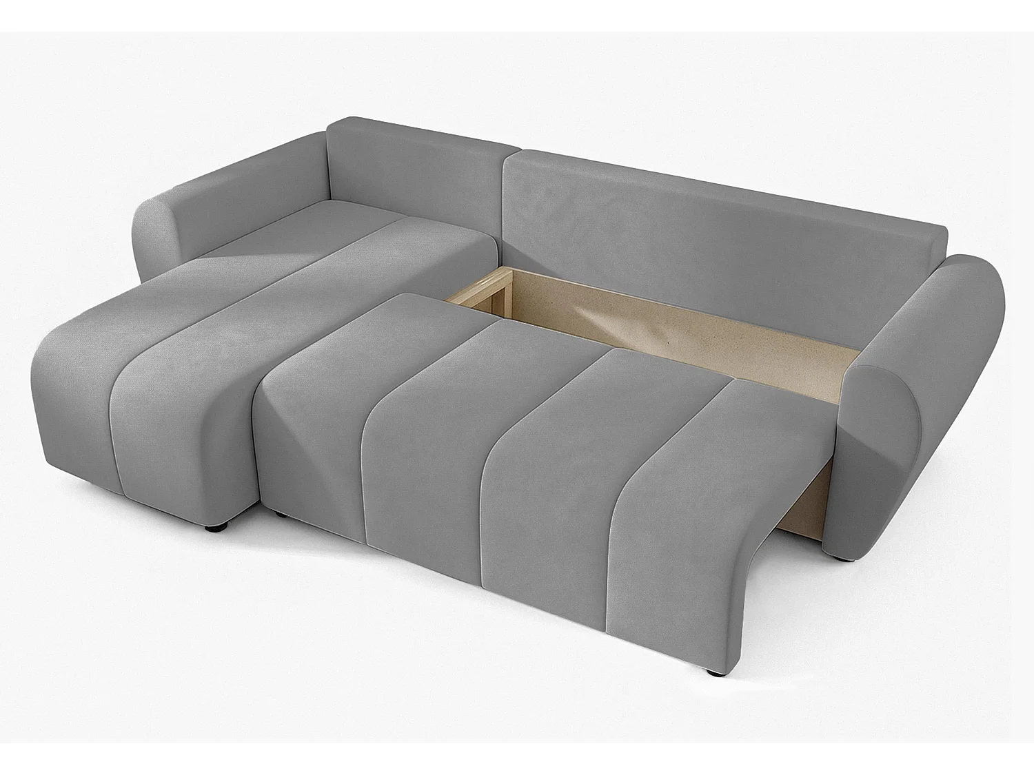 AX LIVING Canapé d’angle convertible Malatya L Mini gris clair gauche