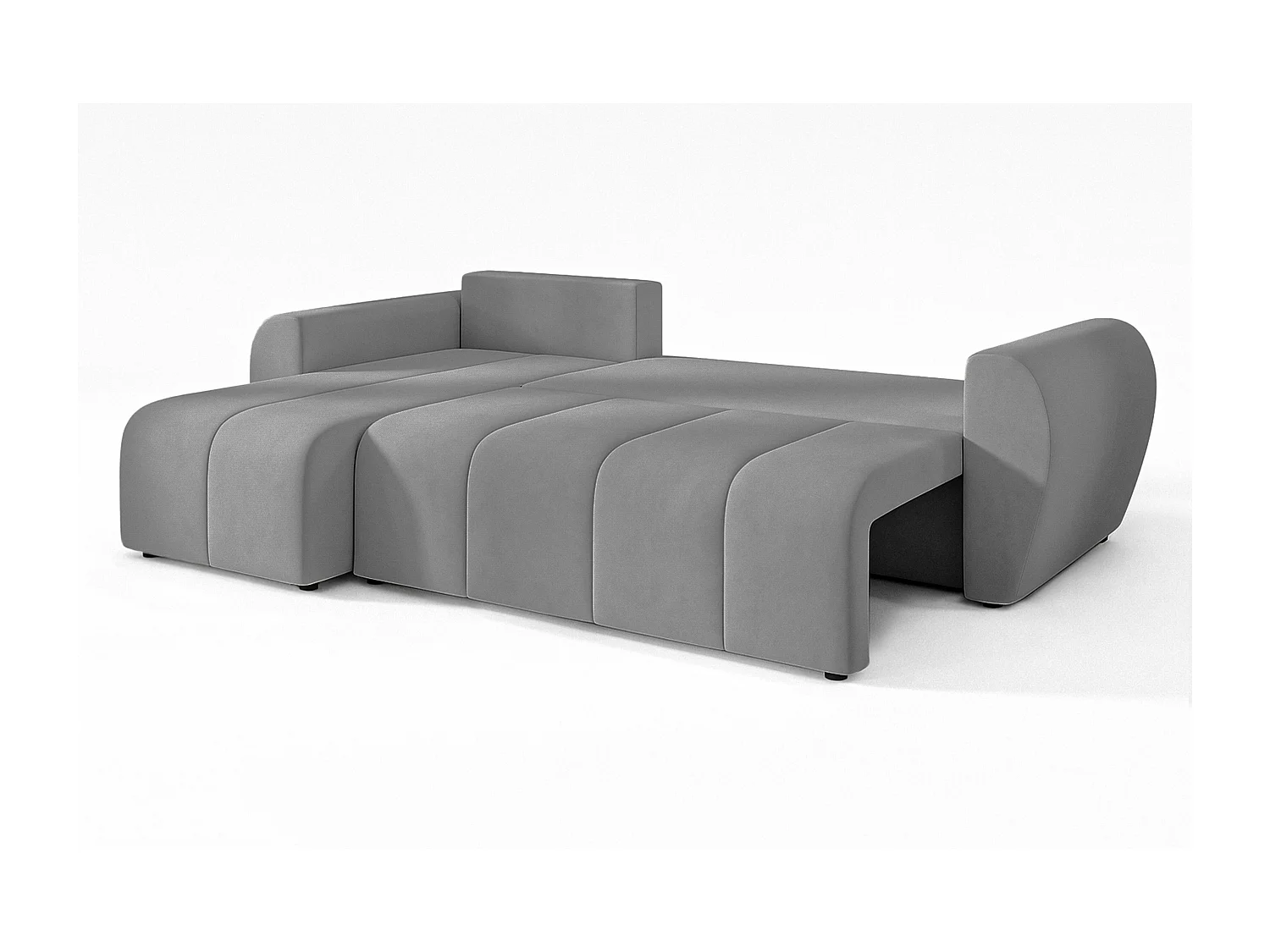 AX LIVING Canapé d’angle convertible Malatya L Mini gris clair gauche