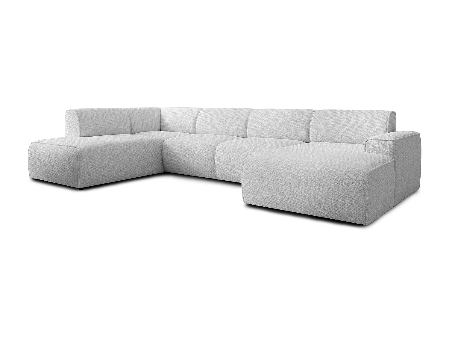 AX LIVING XXL Sofa U Form Didim Silber 378ncm modern & großzügig L
