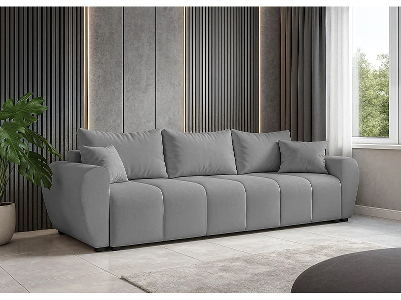 AX LIVING Canapé convertible Malatya Big sofa gris clair 246 cm moderne