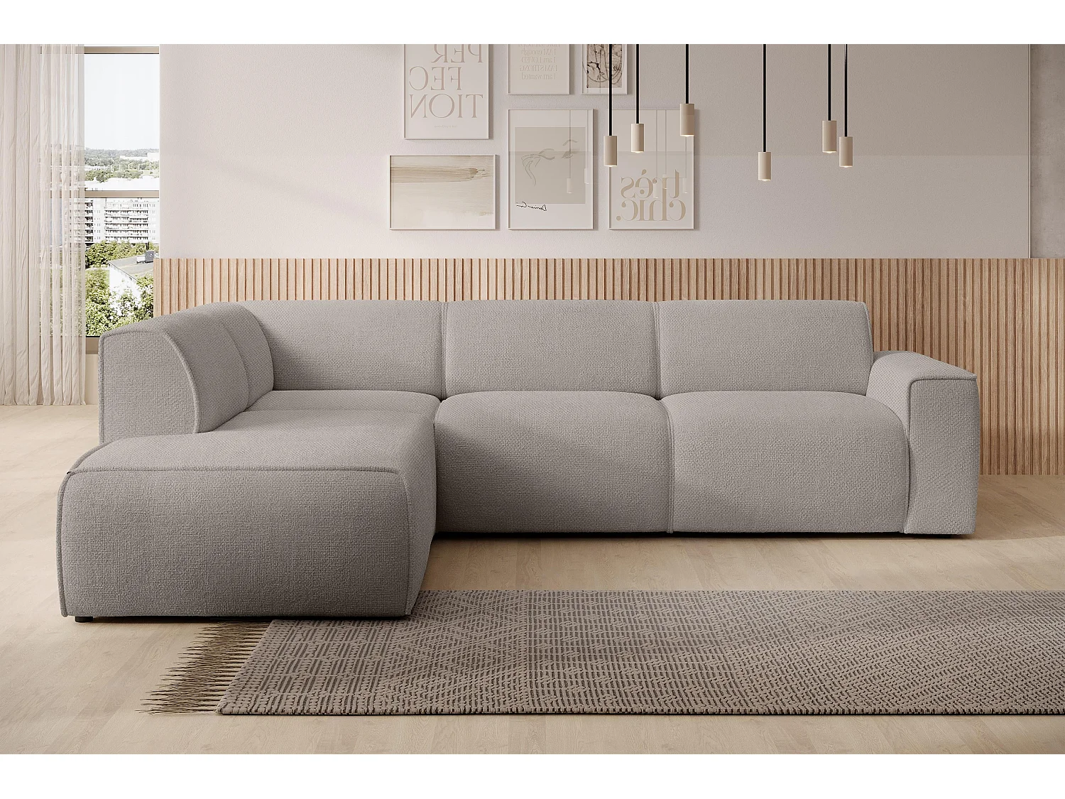 AX LIVING Couch Sofa L Form Didim L Beige – 292 cm, stilvoll & bequem L