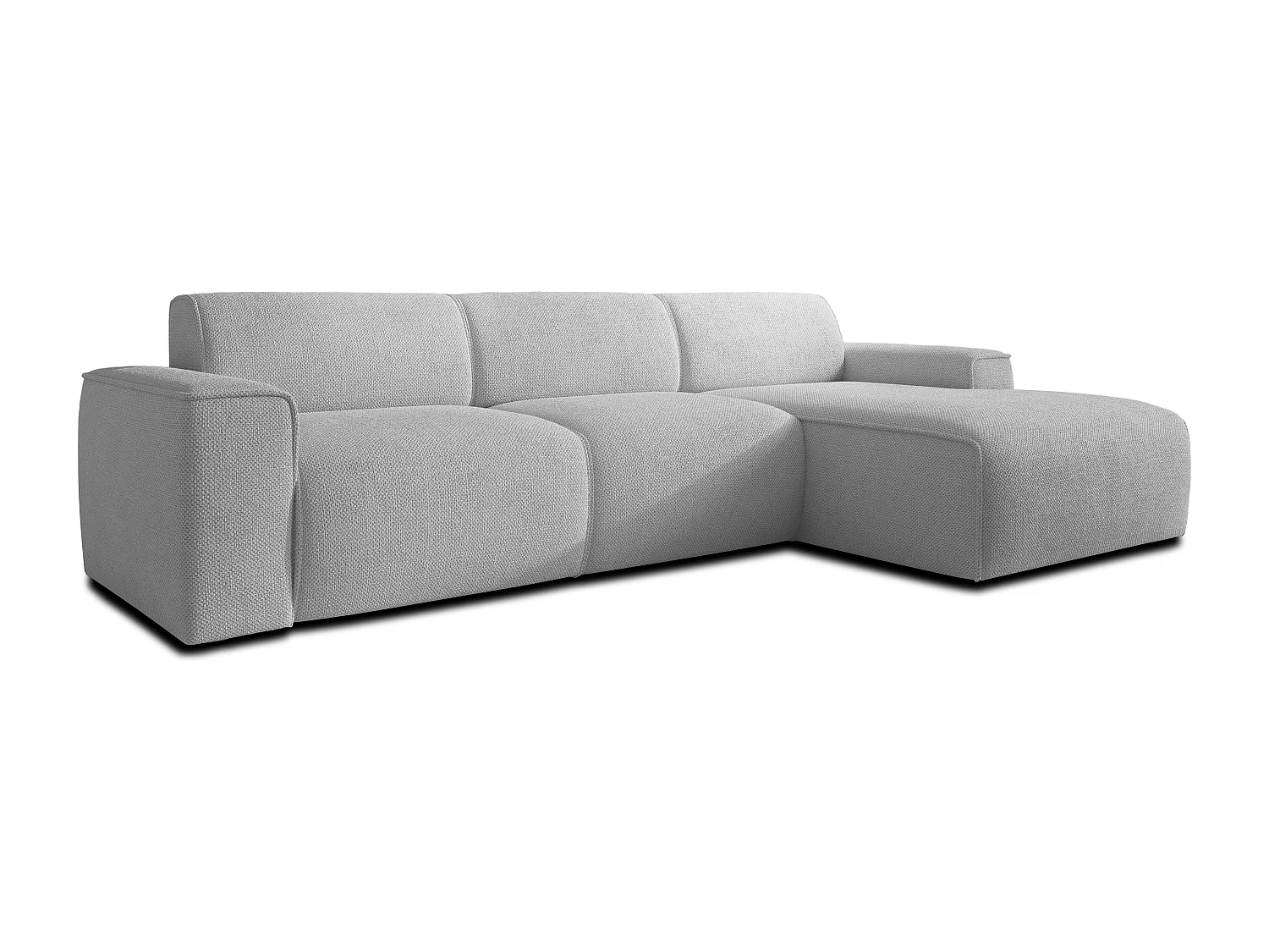 AX LIVING Canapé d’angle L Didim mini gris clair 310 cm moderne droite