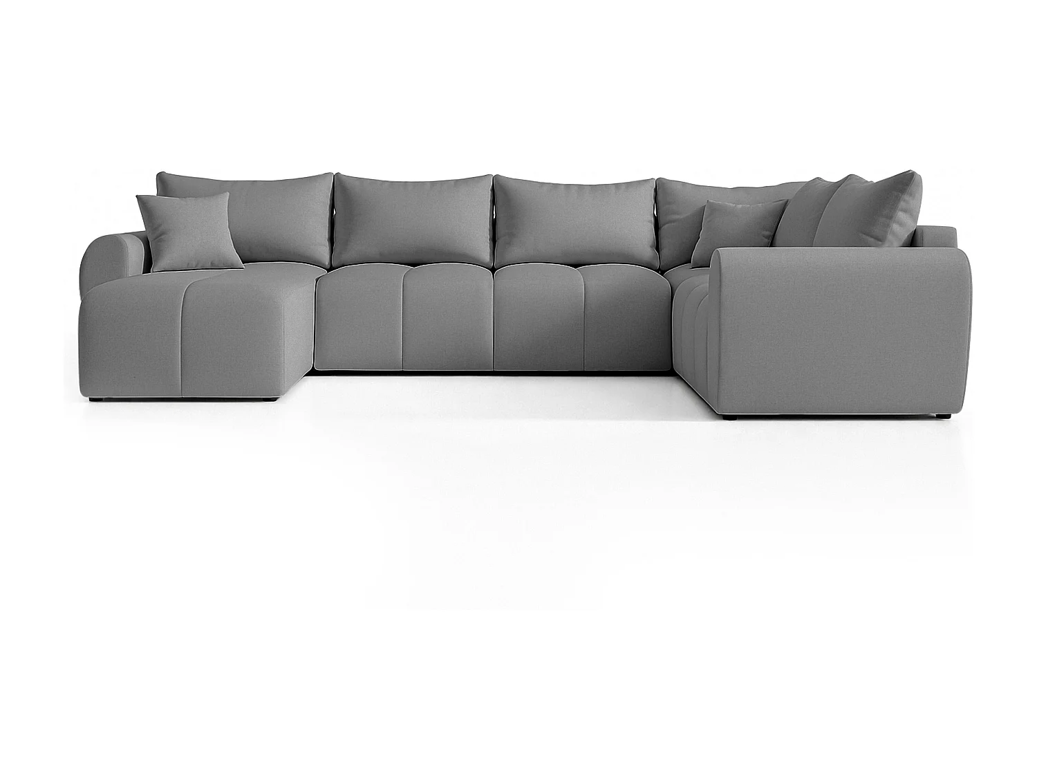 AX LIVING Canapé XXL en U Malatya gris clair 303 cm convertible droite