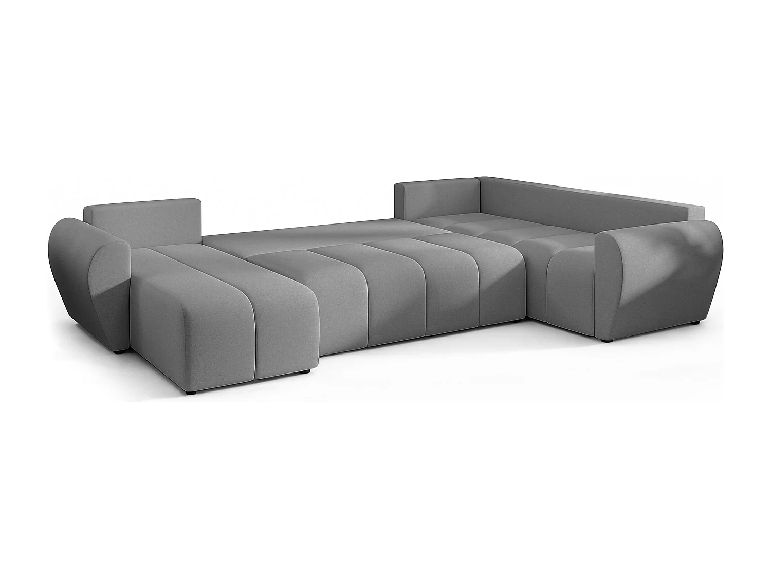 AX LIVING Canapé XXL en U Malatya gris clair 303 cm convertible droite