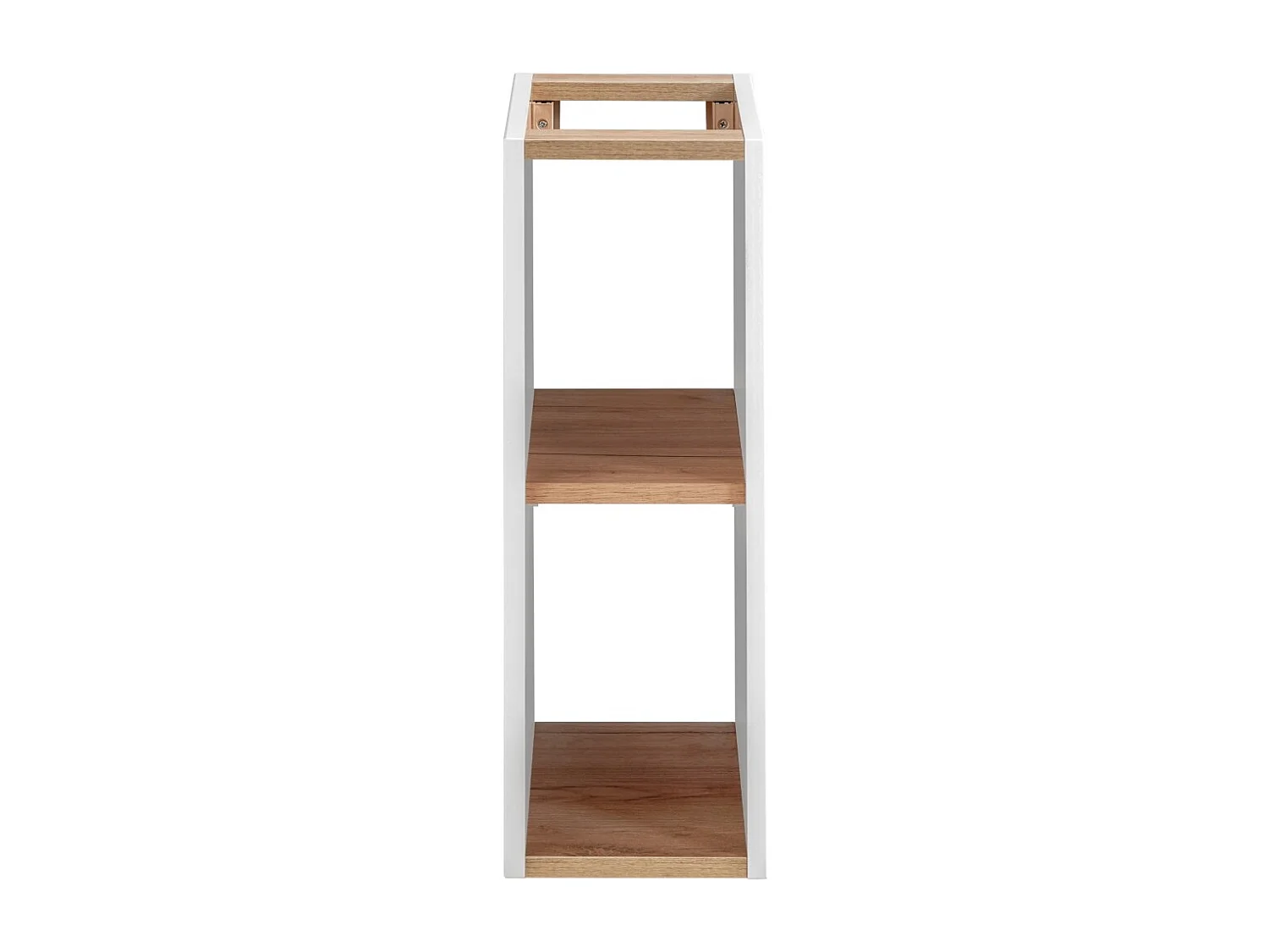 Accessoire mural NALYA 57 cm – Blanc brillant et chêne clair – Élément suspendu compact