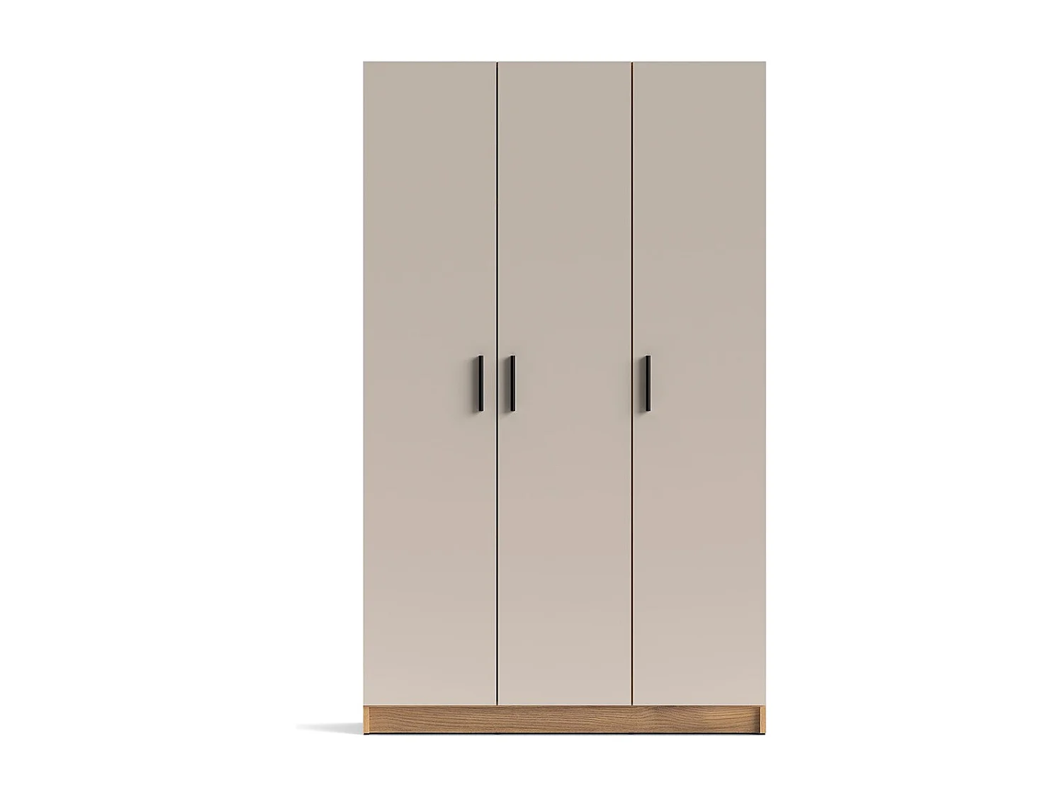 Armoire Placard meuble multifonctionnel à 3 portes et 4 étagères coloris Beige/chêne Mauvella - Longueur 108 x Hauteur 180 x Profondeur 34,4 cm