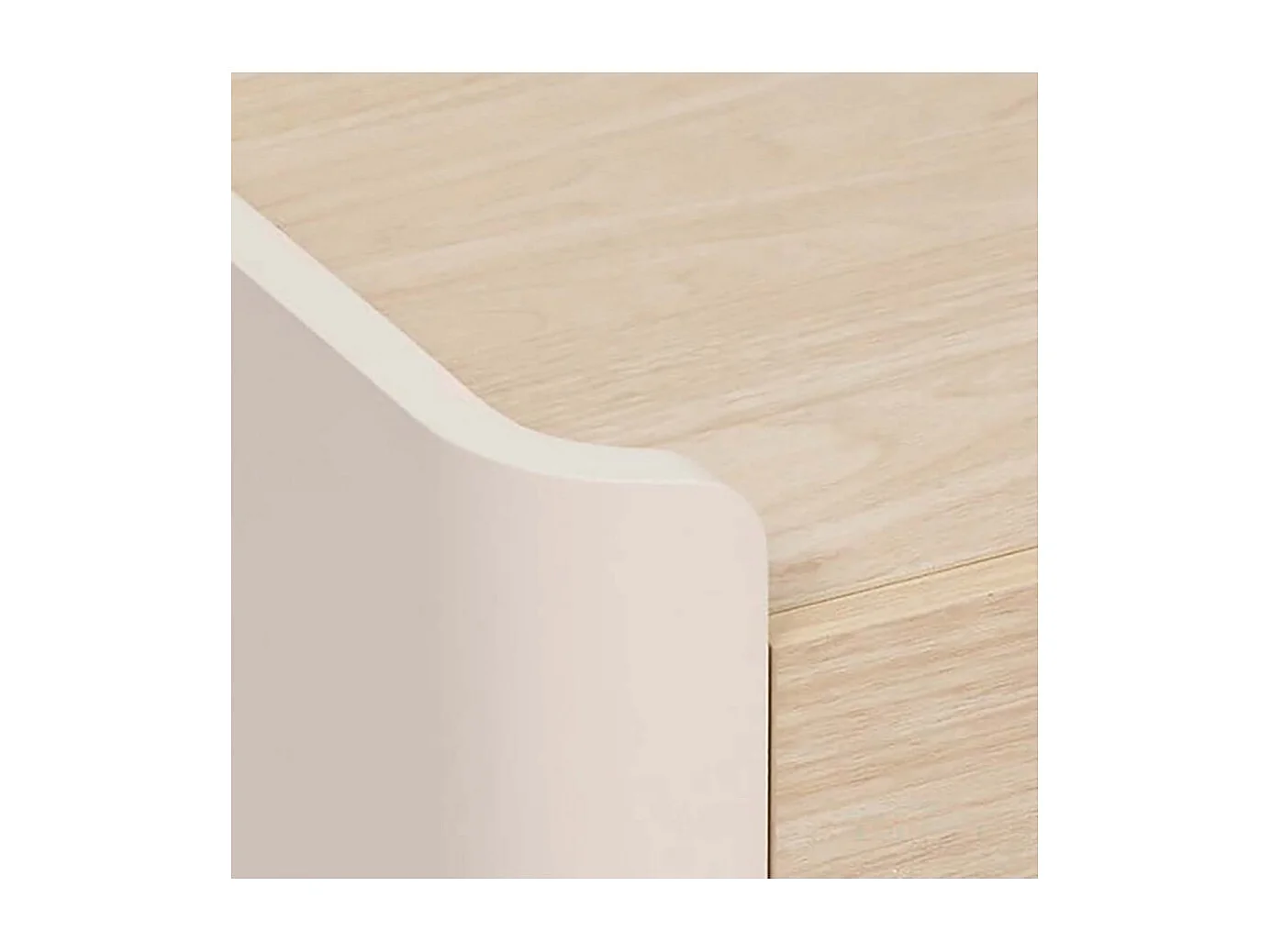 Console Table bureau avec une niche et 1 tiroir, Coloris chêne/ivoire - Longueur 100 x Profondeur 35 x Hauteur 80 cm