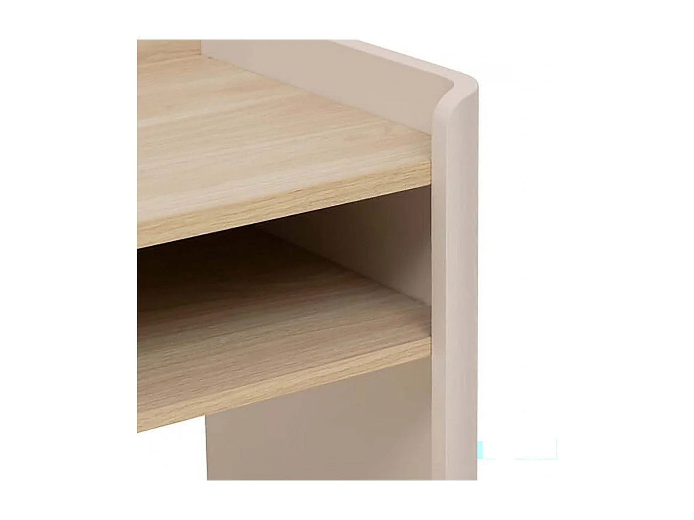 Console Table bureau avec une niche et 1 tiroir, Coloris chêne/ivoire - Longueur 100 x Profondeur 35 x Hauteur 80 cm