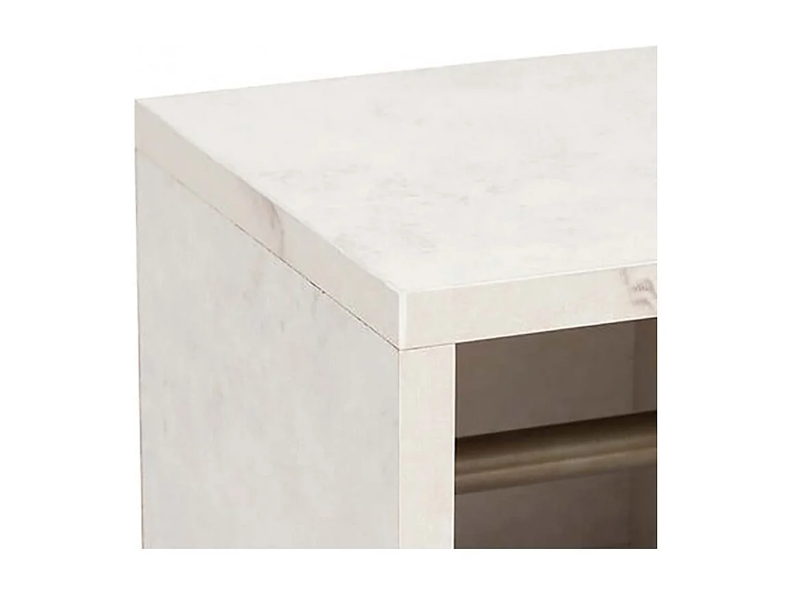 Dérouleur pour papier toilette avec rangement 1 porte, coloris marron/blanc - Longueur 18 x Profondeur 86 x Hauteur 20 cm