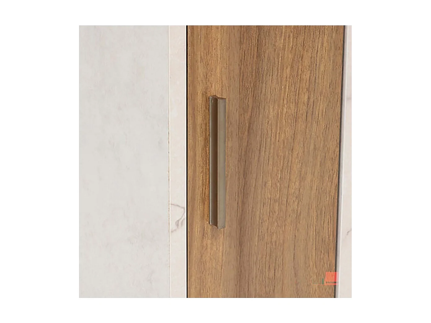 Dérouleur pour papier toilette avec rangement 1 porte, coloris marron/blanc - Longueur 18 x Profondeur 86 x Hauteur 20 cm