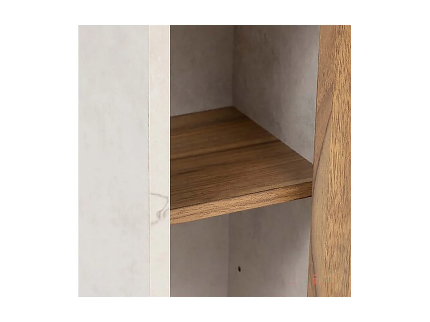 Dérouleur pour papier toilette avec rangement 1 porte, coloris marron/blanc - Longueur 18 x Profondeur 86 x Hauteur 20 cm