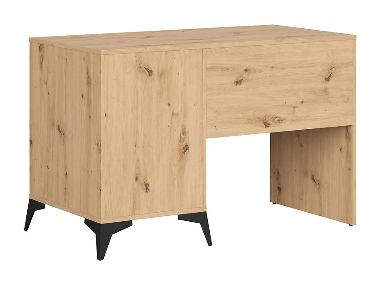 Bureau avec 1 porte et tiroir coloris Chêne artisan - Longueur 120 x Profondeur 60 x Hauteur 78 cm