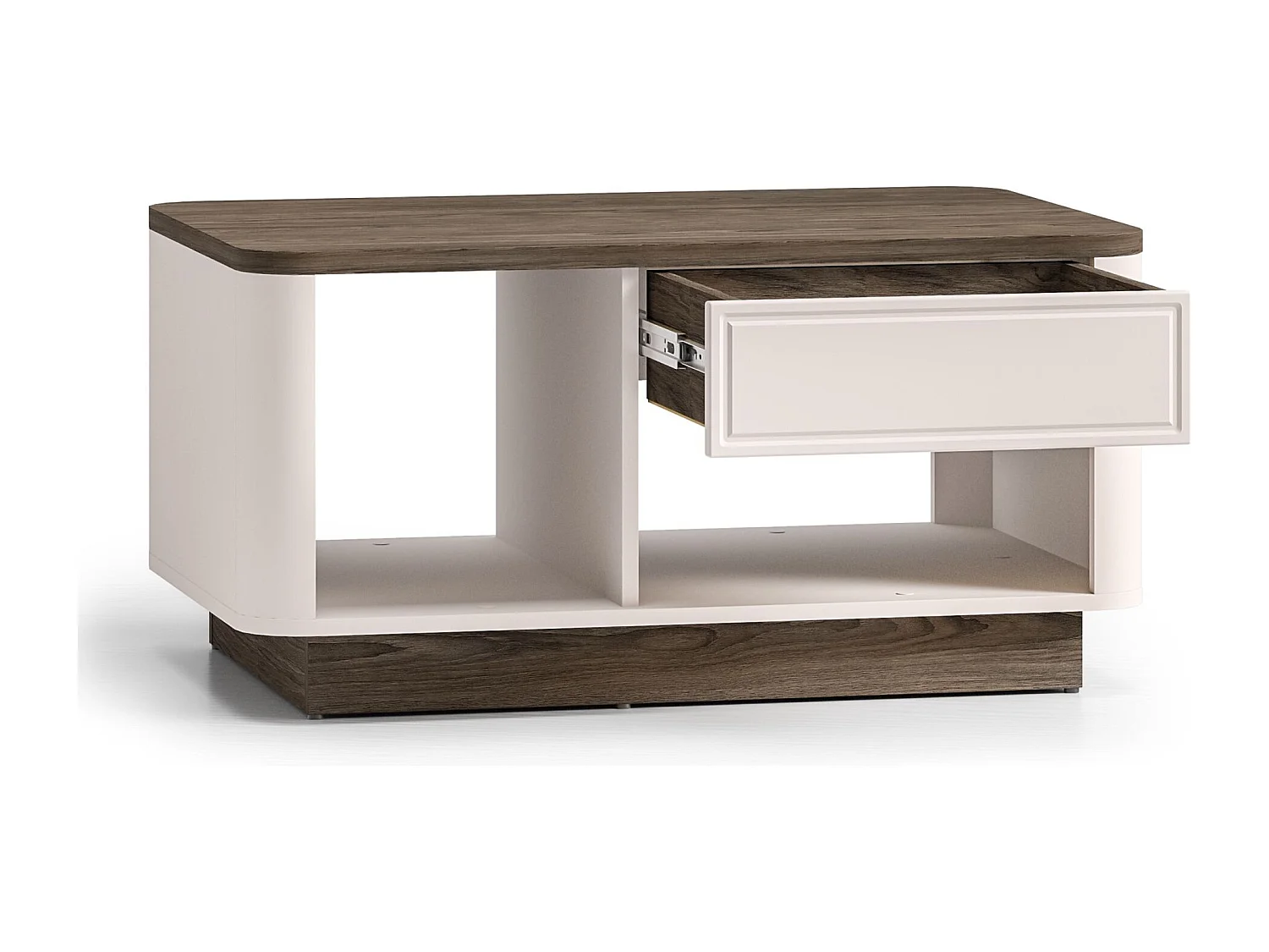 Couchtisch mit Schublade – Kaschmir/Eiche Optik Dunkel – 90x60cm – VILAVIO