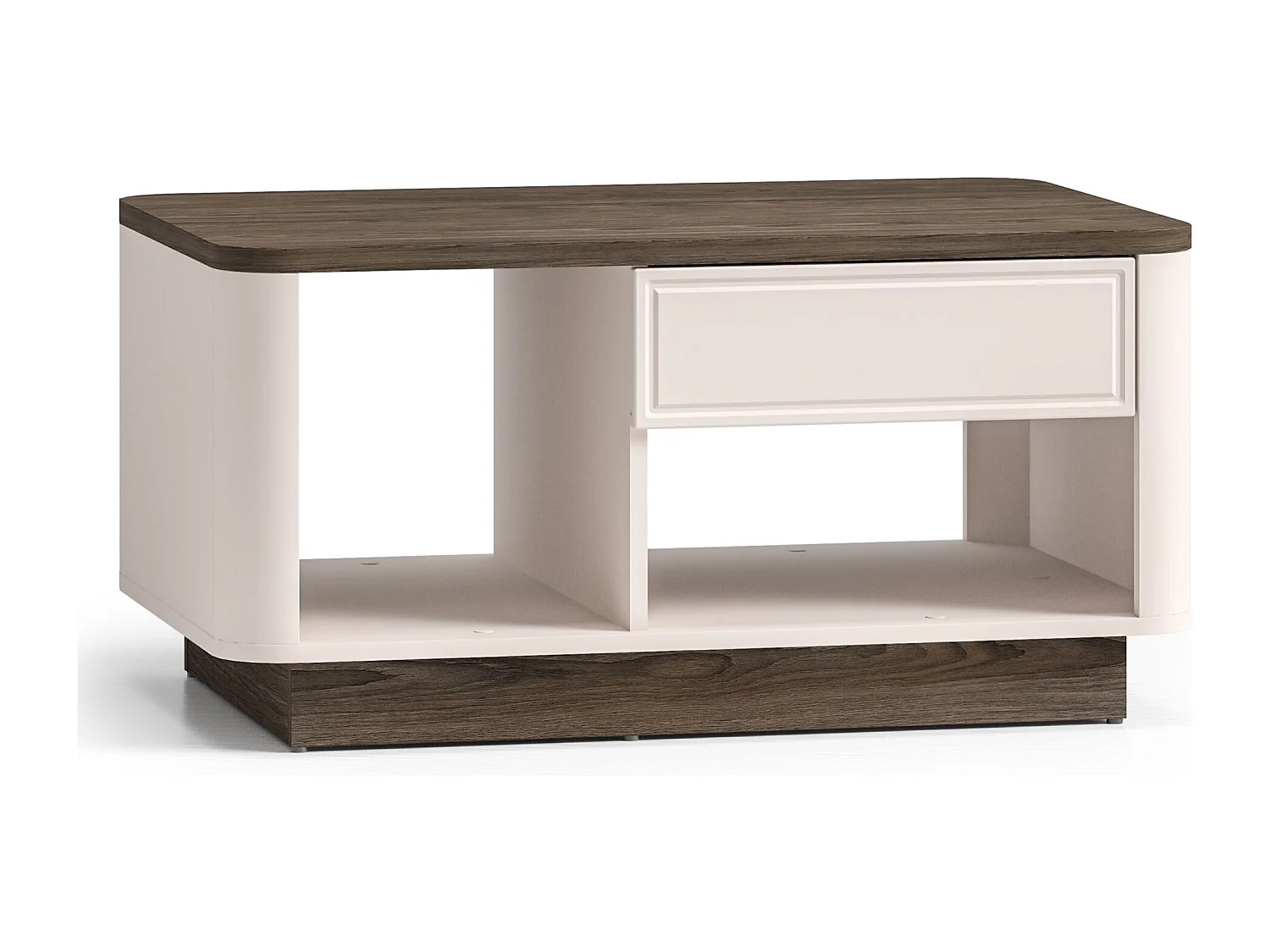 Couchtisch mit Schublade – Kaschmir/Eiche Optik Dunkel – 90x60cm – VILAVIO