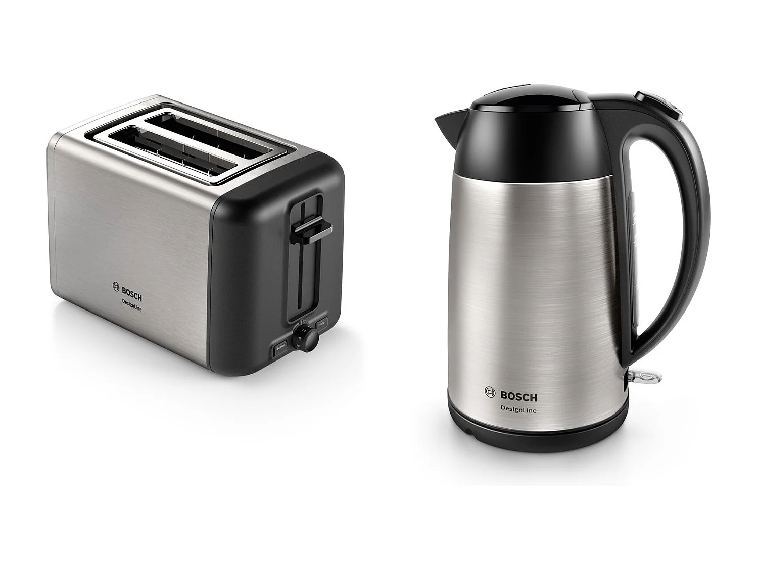 Chaleira elétrica sem fio Bosch DesignLine 1,7L em aço inoxidável com filtro anticalcário removível