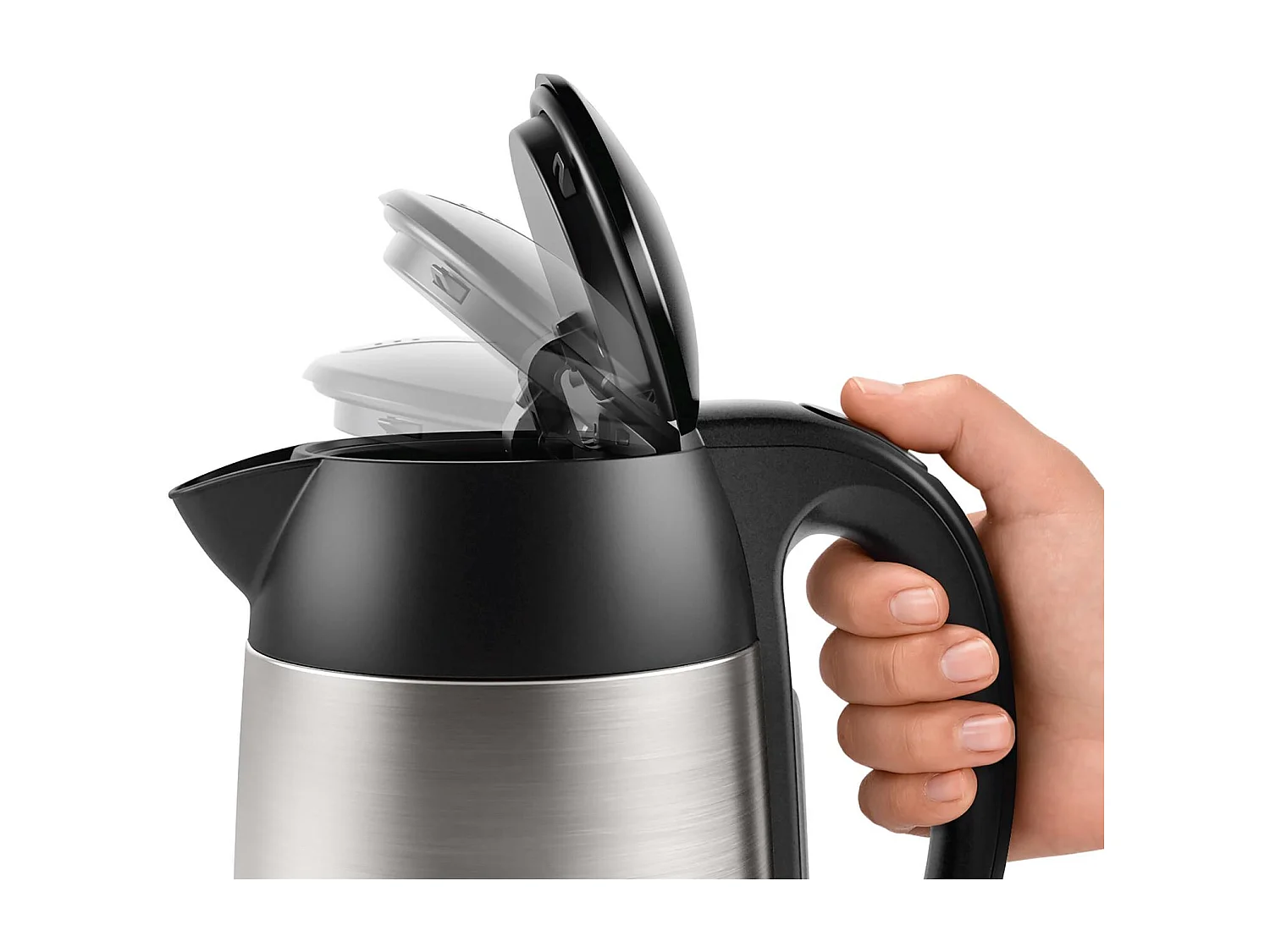 Chaleira elétrica sem fio Bosch DesignLine 1,7L em aço inoxidável com filtro anticalcário removível