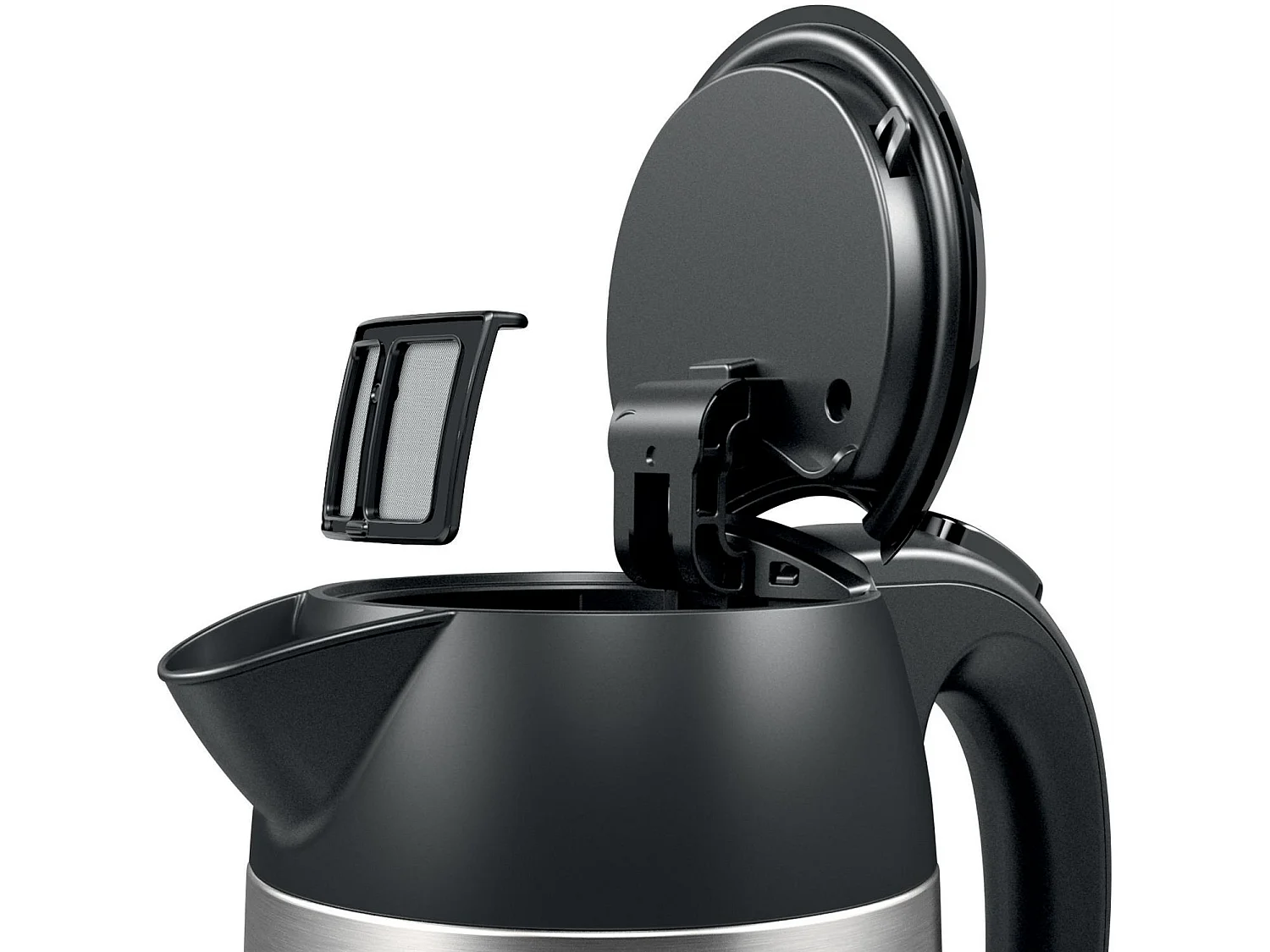 Chaleira elétrica sem fio Bosch DesignLine 1,7L em aço inoxidável com filtro anticalcário removível