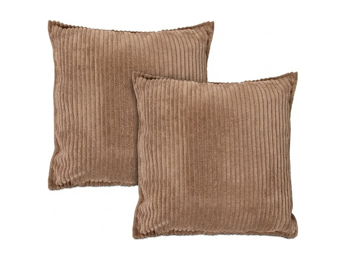 MATELAS POUR TOUS | Lot de 2 coussins velours côtelé MALO 40x40cm | Marron