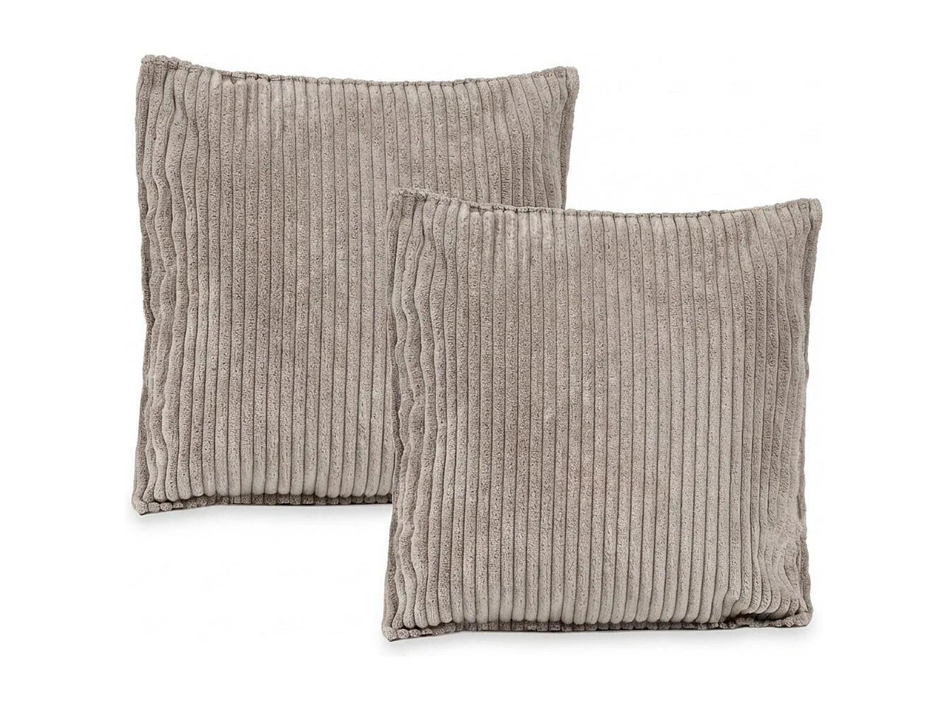 MATELAS POUR TOUS | Lot de 2 coussins velours côtelé MALO 40x40cm | Gris Clair